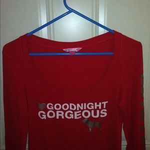 Pink Victoria’s Secret Women’s Goodnight Gorgeous Long Sleeve Cropped Tee